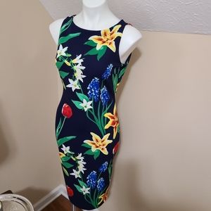 Knee length floral A line dress